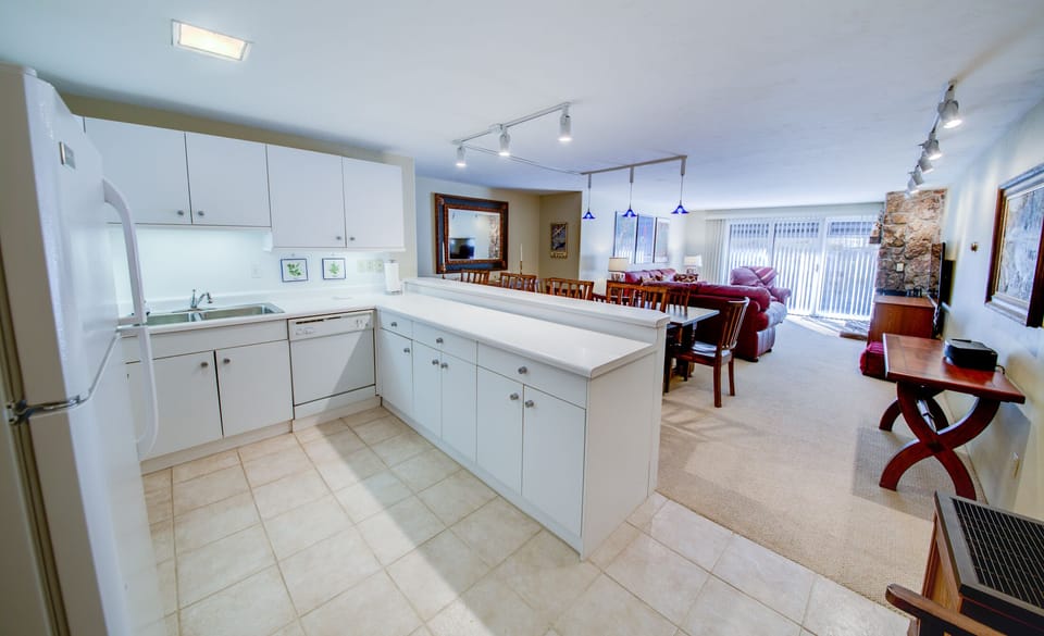 Kitchen, Dining, Living Area