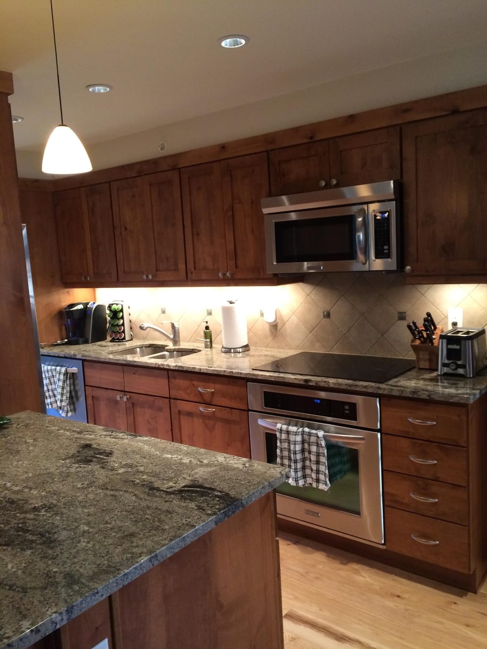 Updated Modern Kitchen fully stocked with pots, pans, utensils, dishes, flatware
