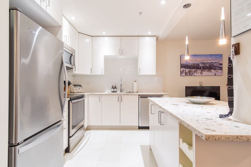 Full kitchen: Stainless steel appliances