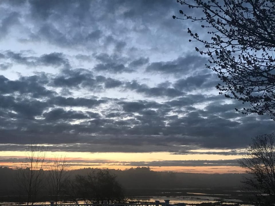 Sunset over the marsh (view from back deck)