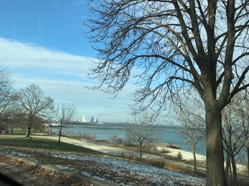 3 blocks to lakefront and this view. 26 miles of bike paths and walking paths.