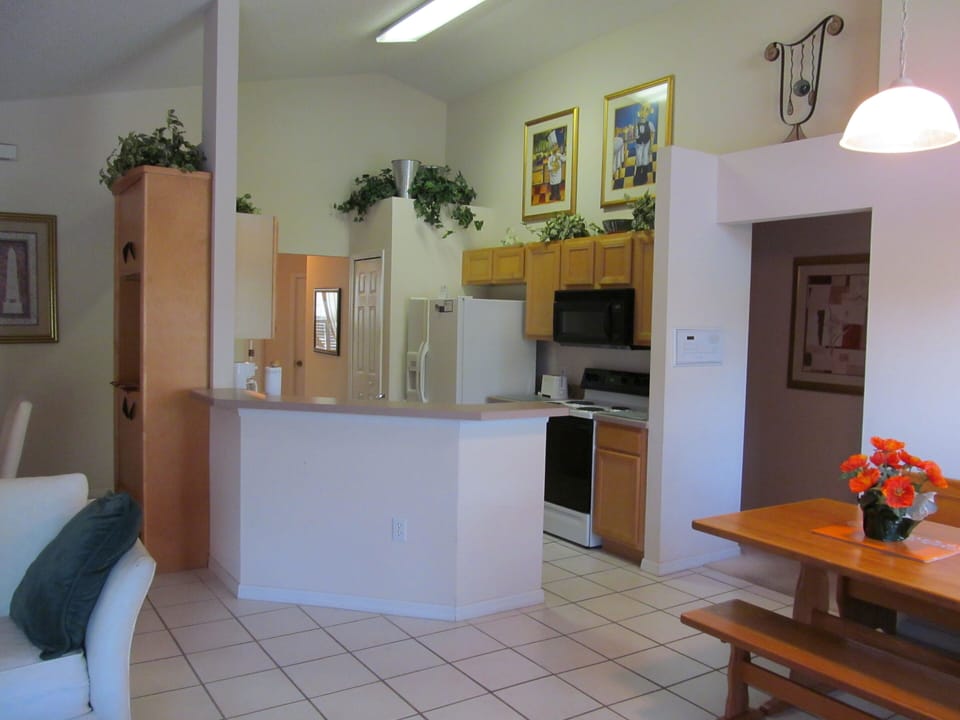 View of kitchen from great room.