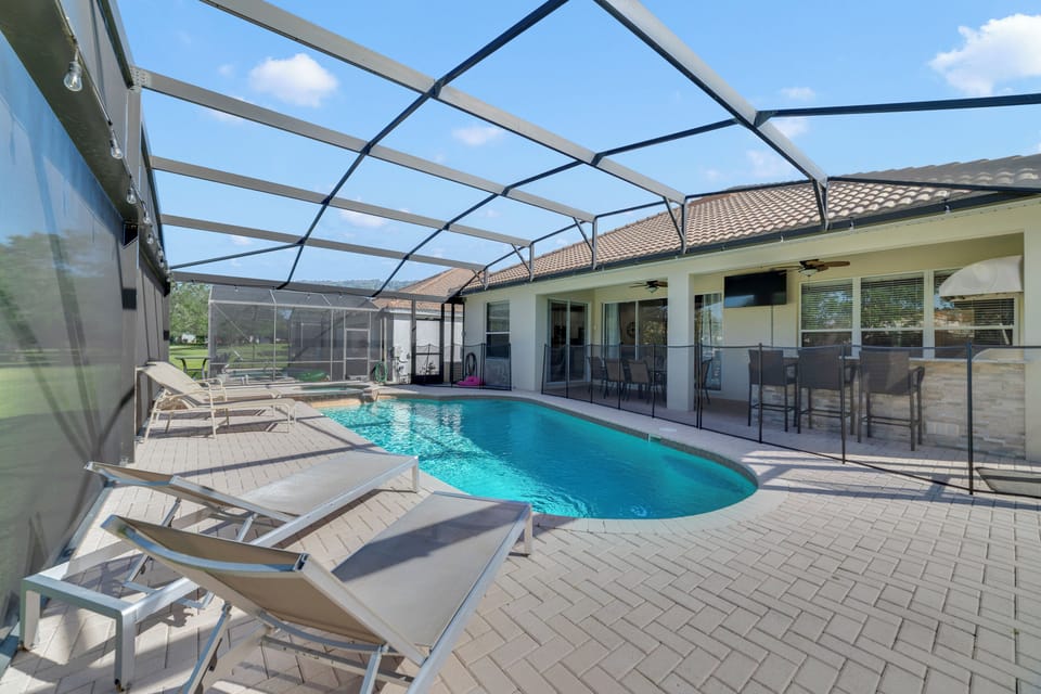 Your own private swimming pool with renevated and newly extended deck.  