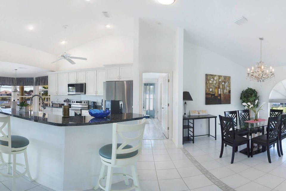 Kitchen counter  and dining area
