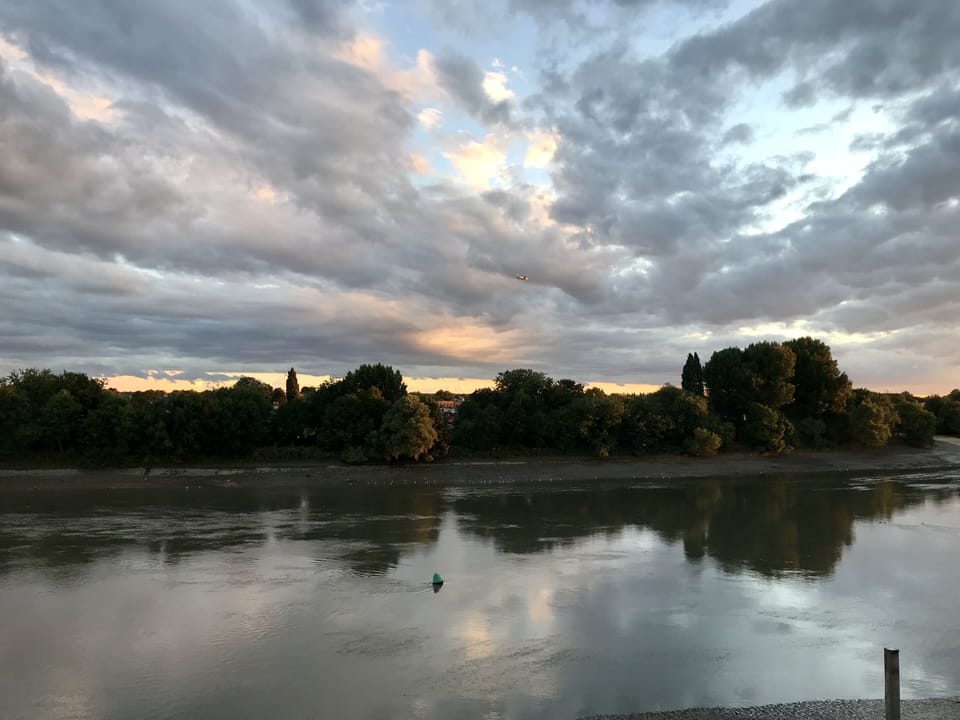 View of other side of river bank from balcony
