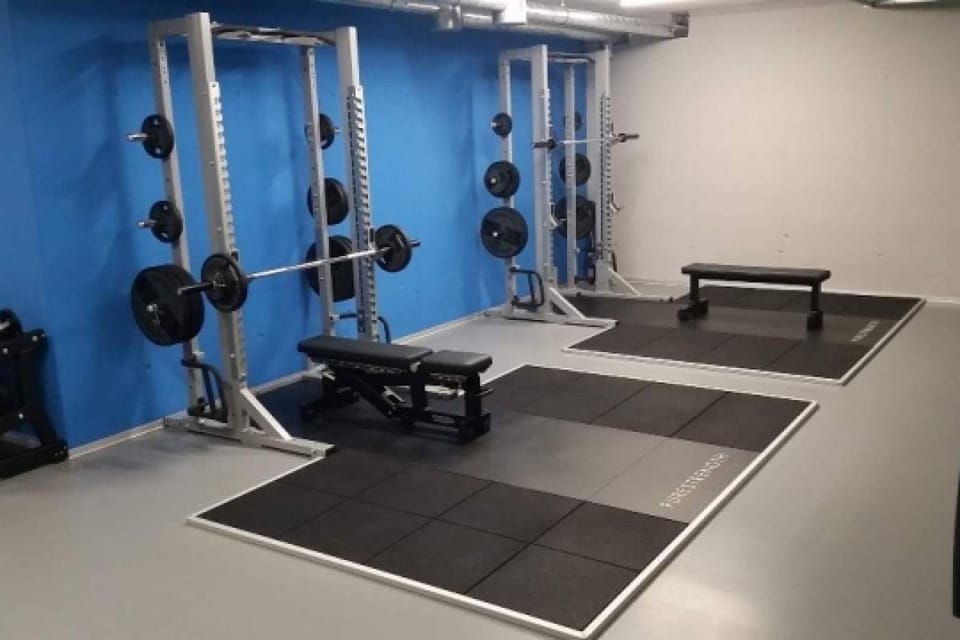 The gym in the nearby sport center