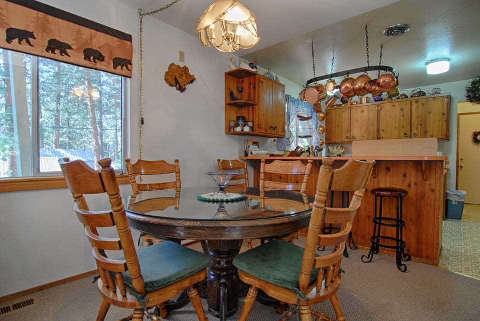 Plenty of room in the dining area and kitchen bar for family meals