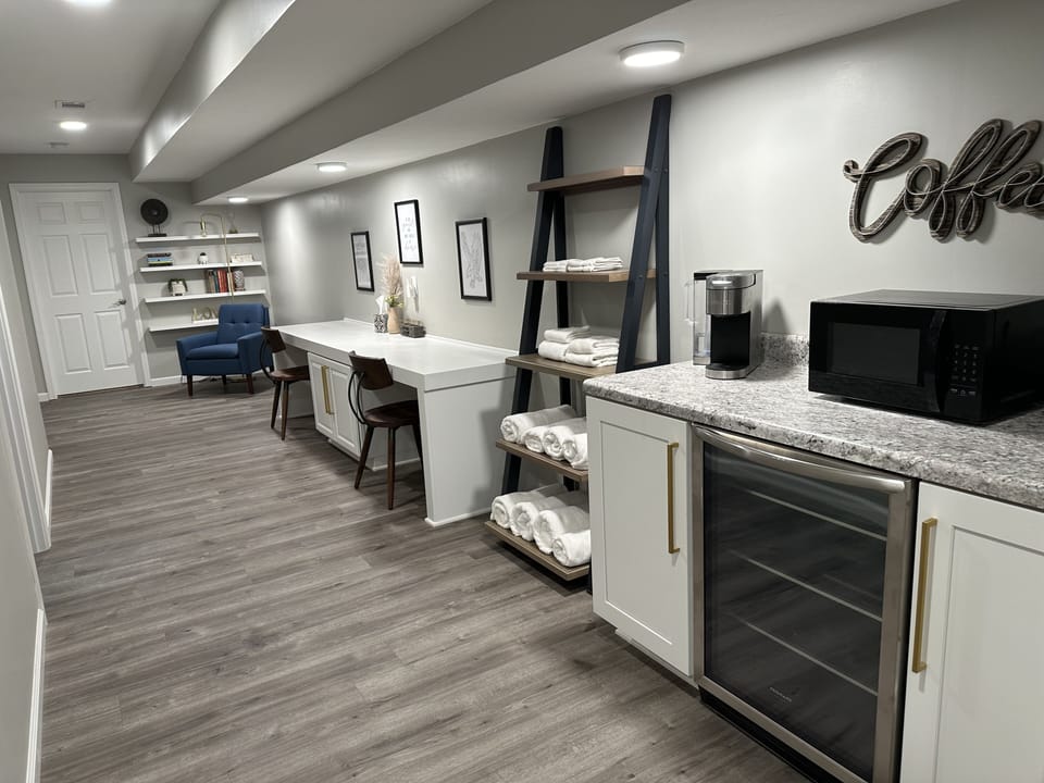 Lower level desk/work area