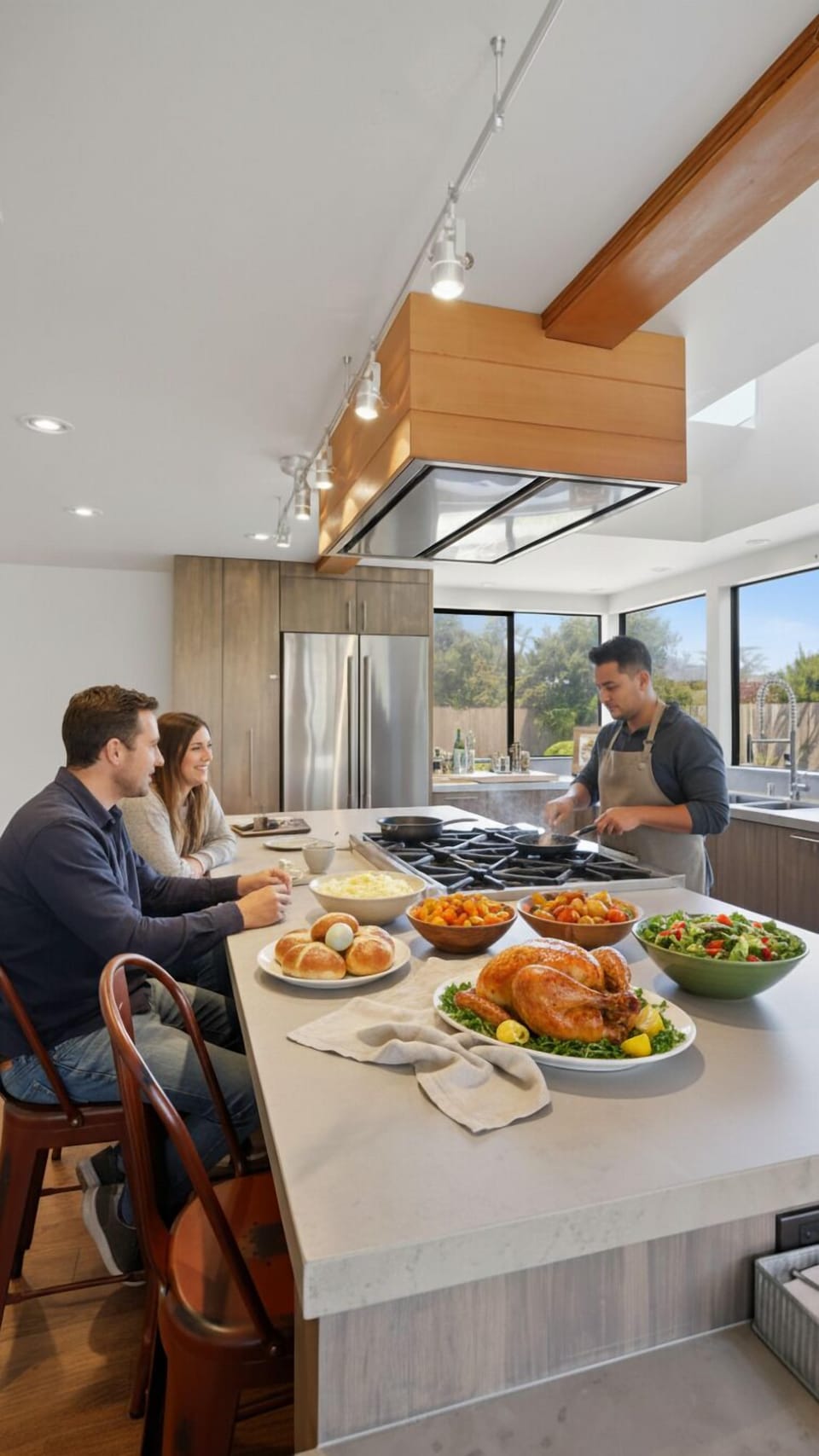 "Gourmet kitchen. Top notch amenities" In Photo: 6 Burner Blue Star Cooking Range with Gas Oven.