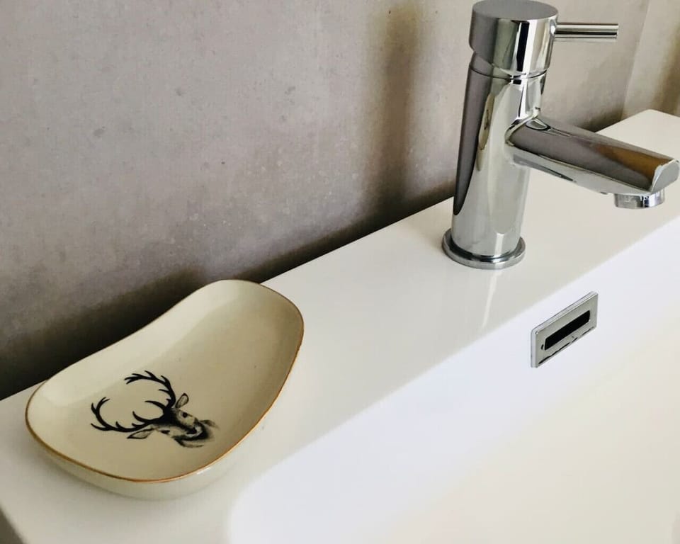 Simple, stylish bathroom design.