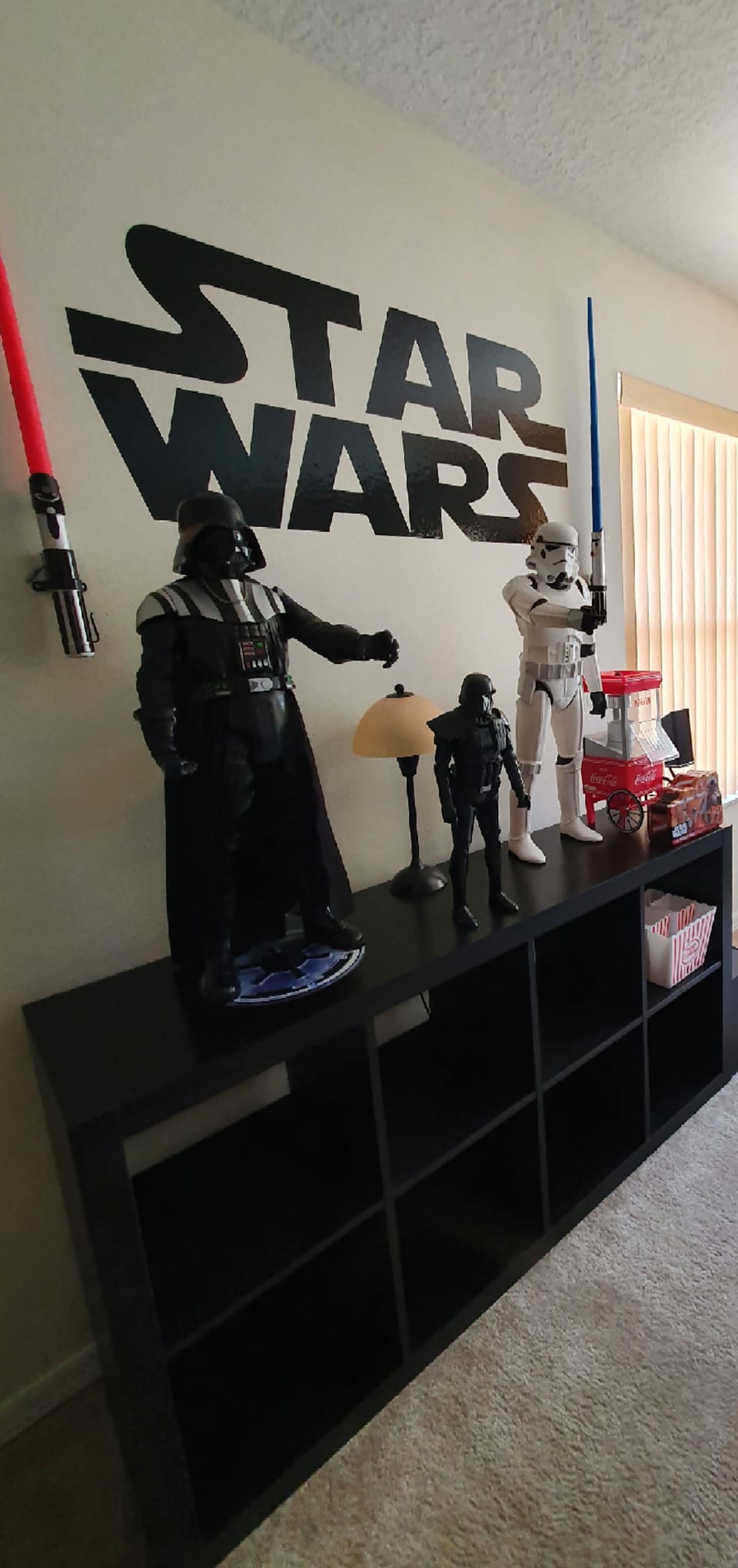 "May the force be with you"
Stars Wars themed cinema room collage