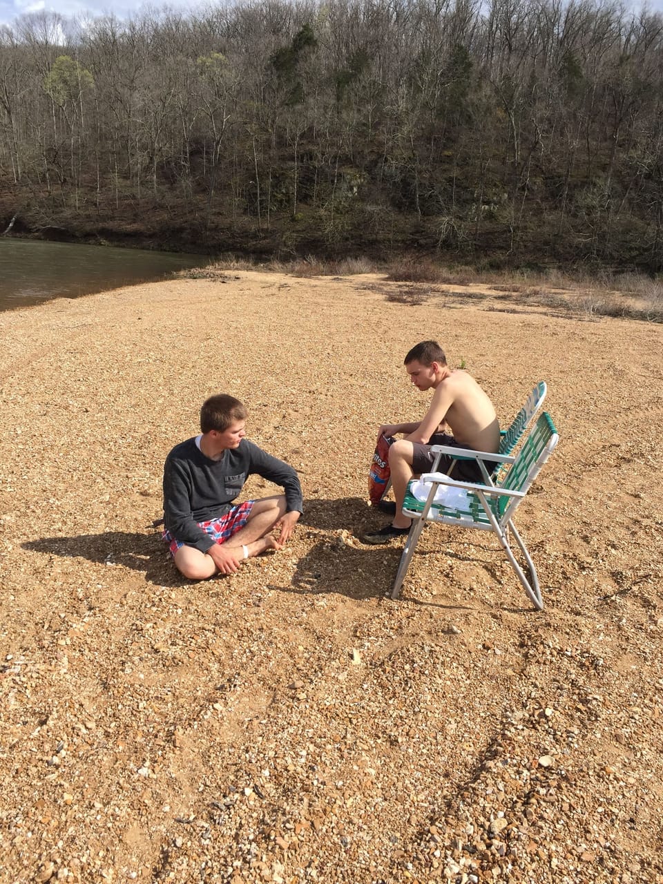 Gravel bar accessible via our private drive and adjacent to our property