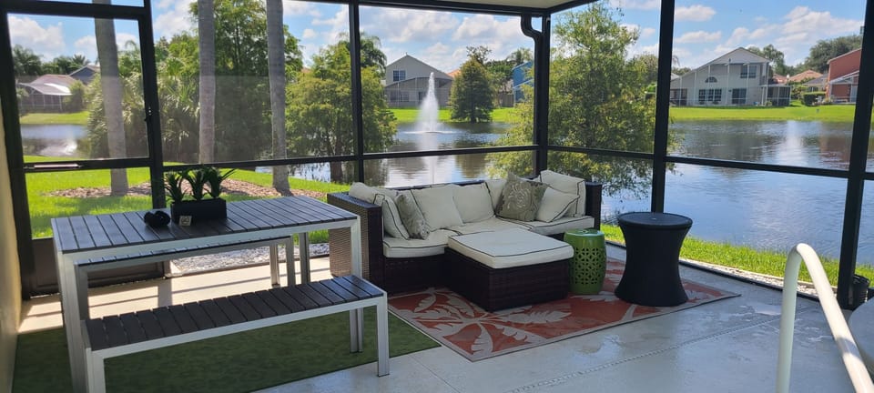 Sitting area by the pool