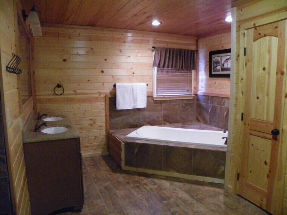 Bathroom 1 - next to master - stand up shower and double vanity