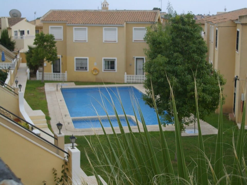 View of pool from balcony