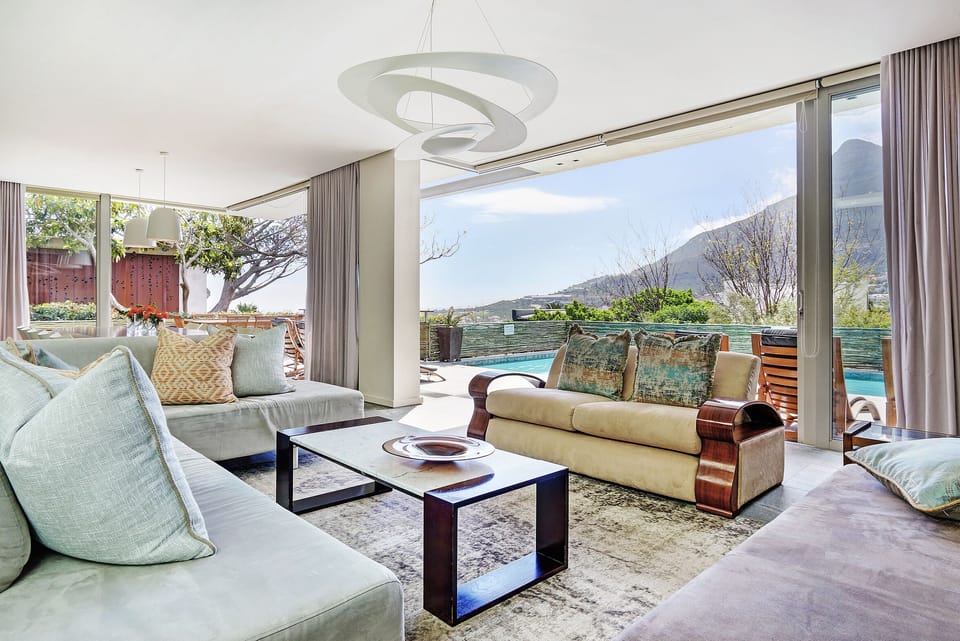 Open plan living area with satellite television. 