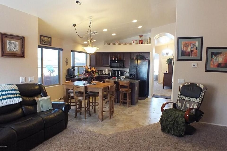 Kitchen as seen from TV/Living area.