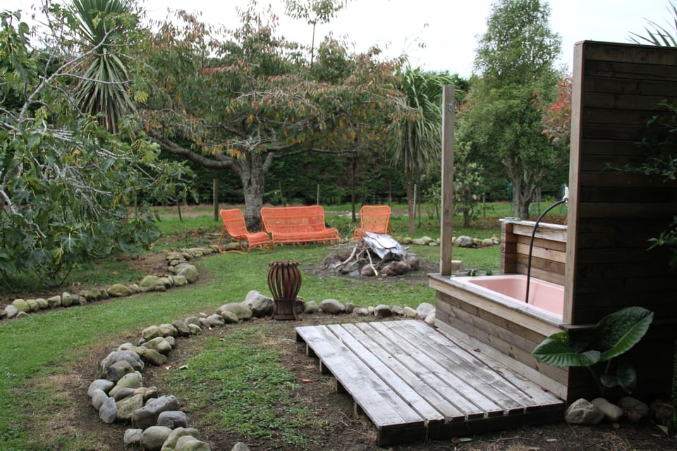 Sooth those sore muscles in our custom hotwater outdoor bath. Bookings essential