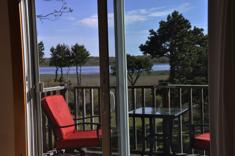 Overlooking salt marsh and "The Let" bay. Master bedroom