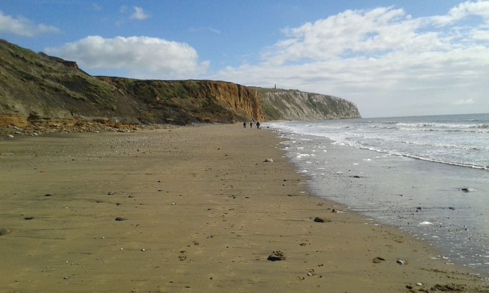Yaverland beach famous for fossil hunting.