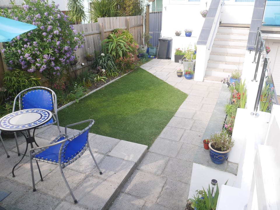 Front garden view as you enter garden gate.