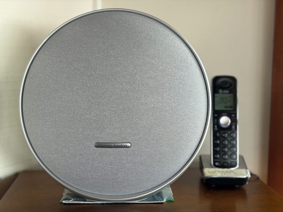 Living room electronics includes bluetooth stereo speaker for music