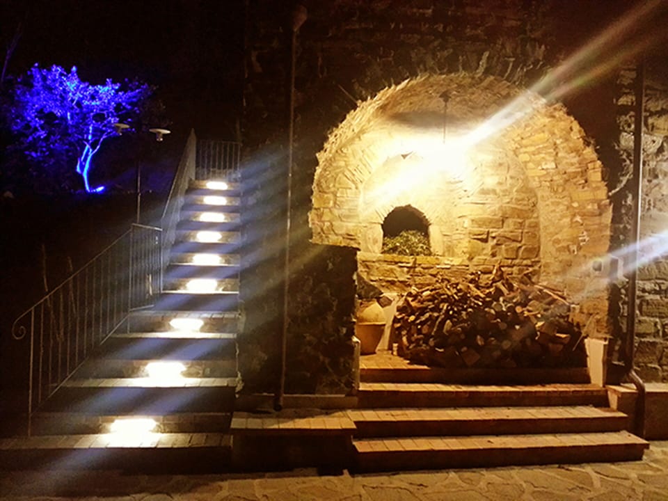 Old oven at night