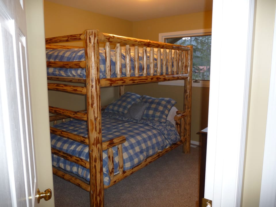 Second bedroom - double over double bunk beds.