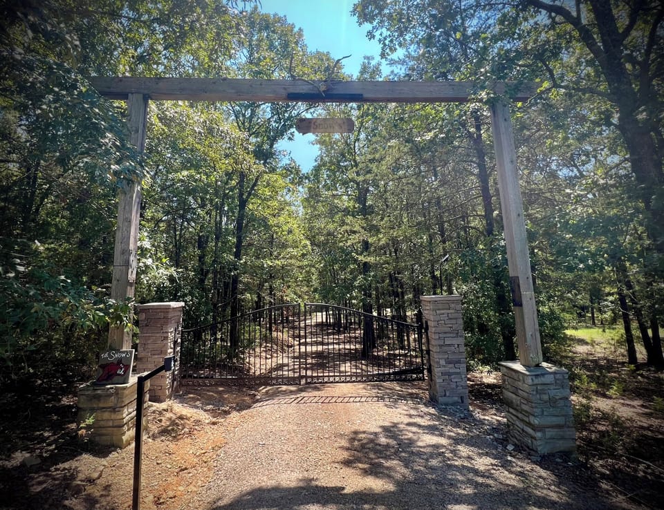 New security gate at entrance of the property 