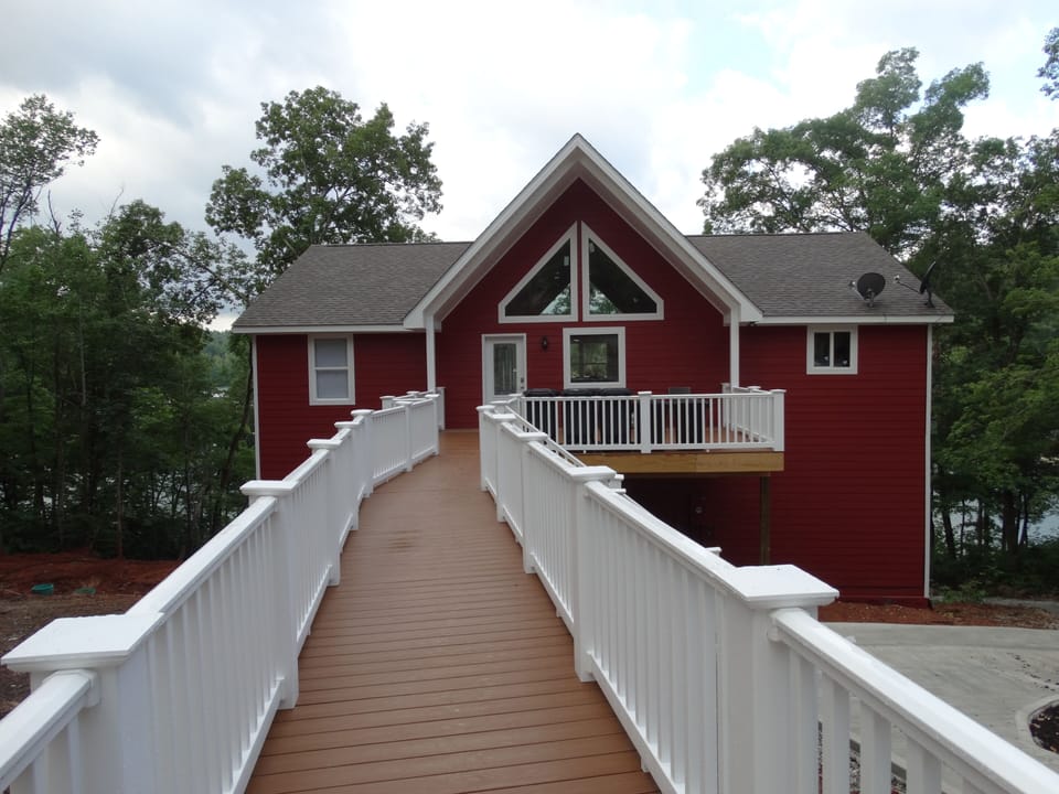Front of the House. Gang Plank to house gentle slope..