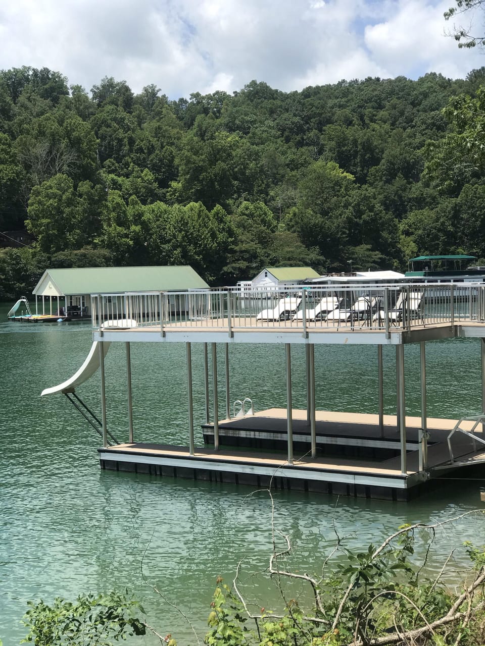 Dock with slide 