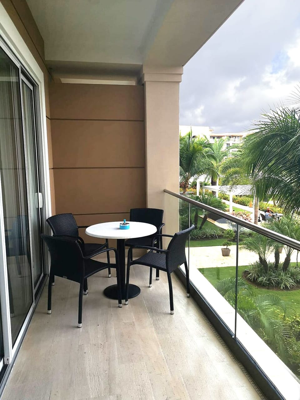 private outdoor dining and lounging area