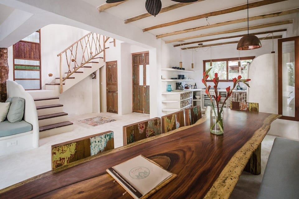 living room and dining area