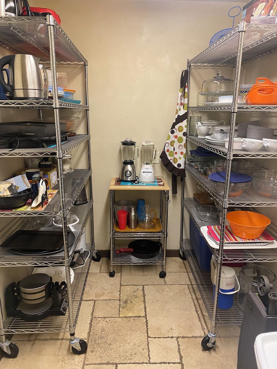 Pantry with many small appliances