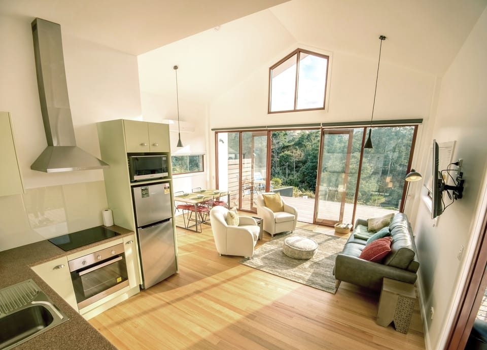 Raked ceilings and beautiful timber floors