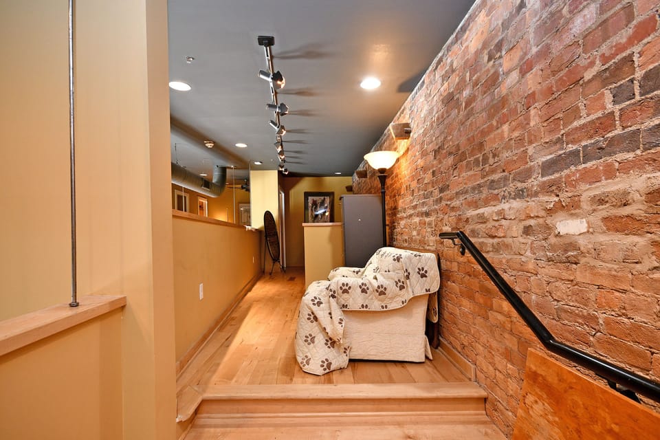 Reading area in loft on cat walk.