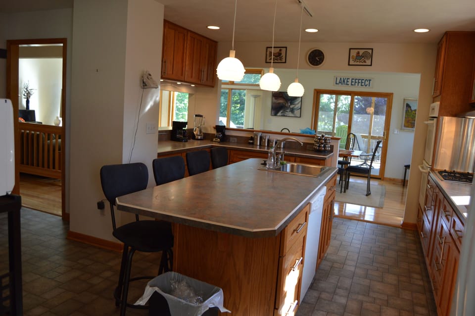 Kitchen on main level/entry level, two entries