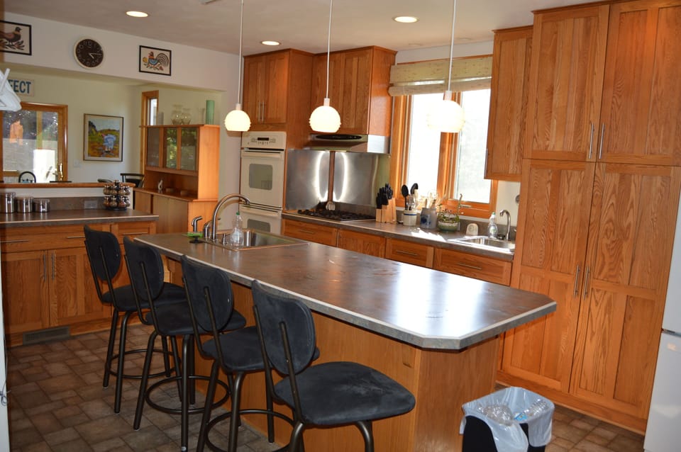 Kitchen on main level/entry level. 