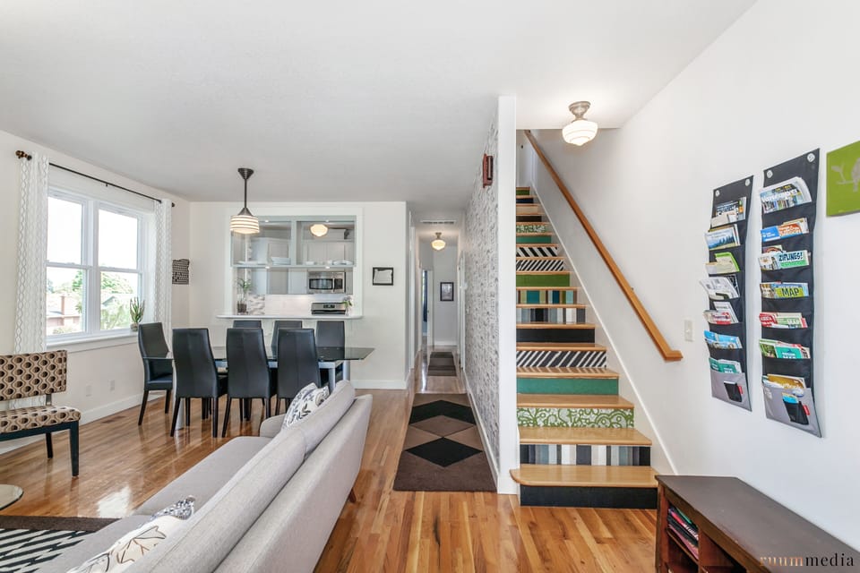 Open Concept Flexible Space for entertainment, dining, hanging out, or working
