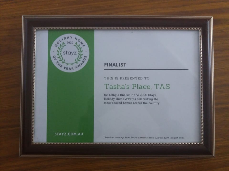 And in 2020 we were a finalist in the Stayz / Vrbo Holiday Home Awards,  great!