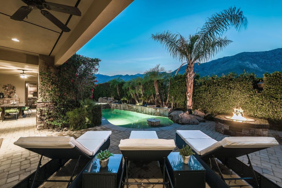 Four Plush Chaise Lounge Chairs