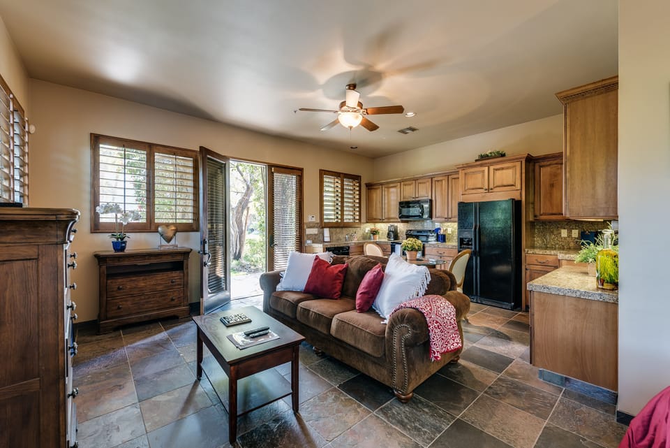 Guest House Seating Area and Full Kitchen