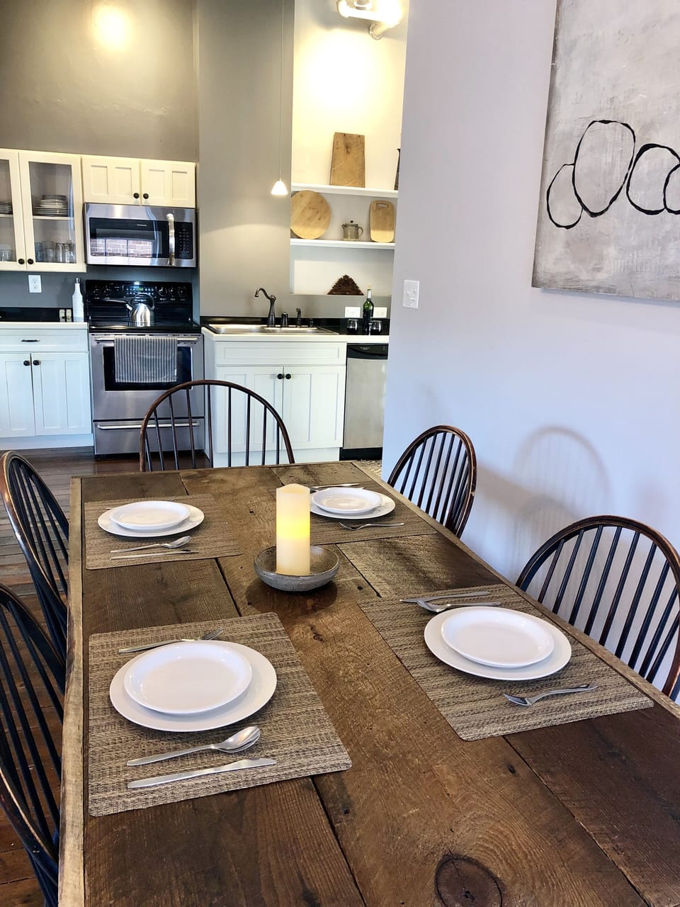 Large farm table for 6