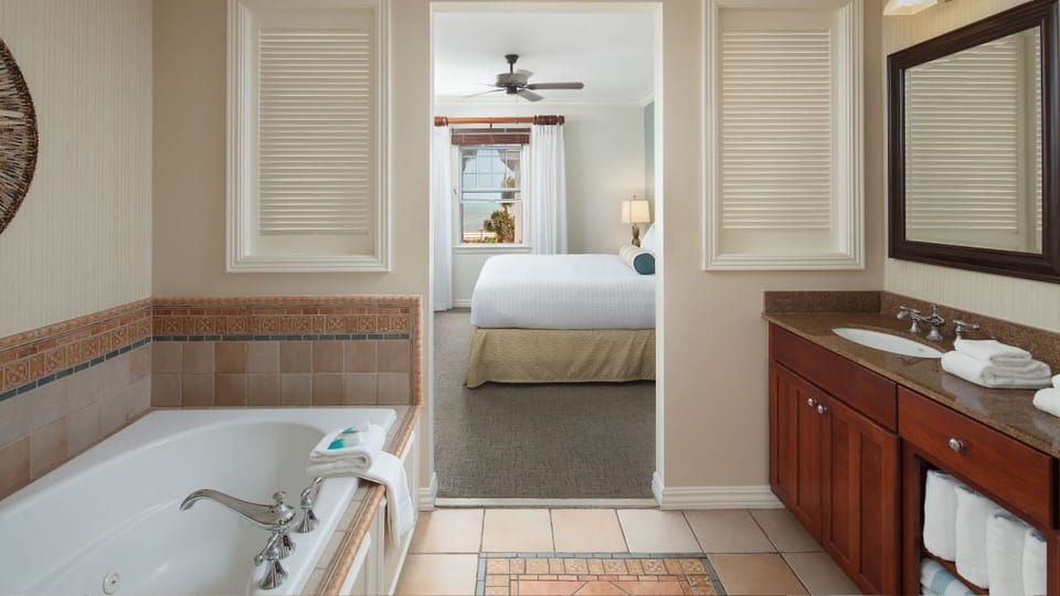 Jetted Tub in Master bath looking into master bedroom. 