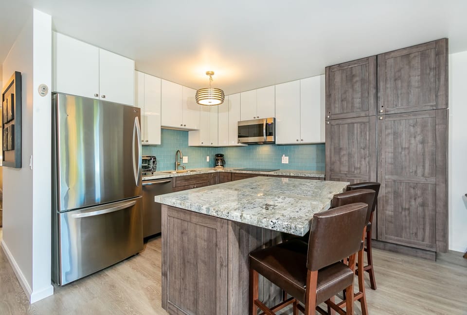 Open kitchen with all new appliances 