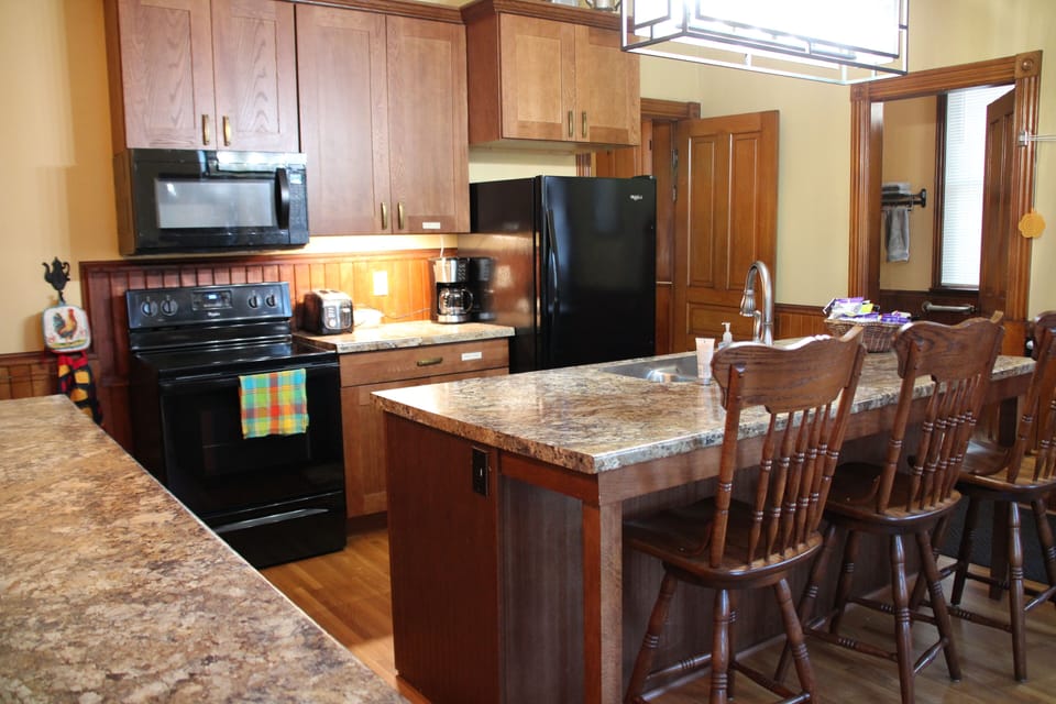 A modern kitchen is equipped with all you need to cook your meals. 