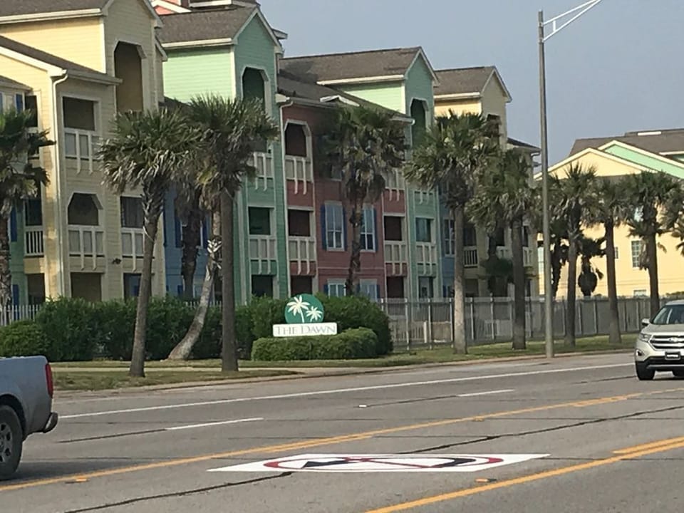 View of Complex from across Seawall Blvd