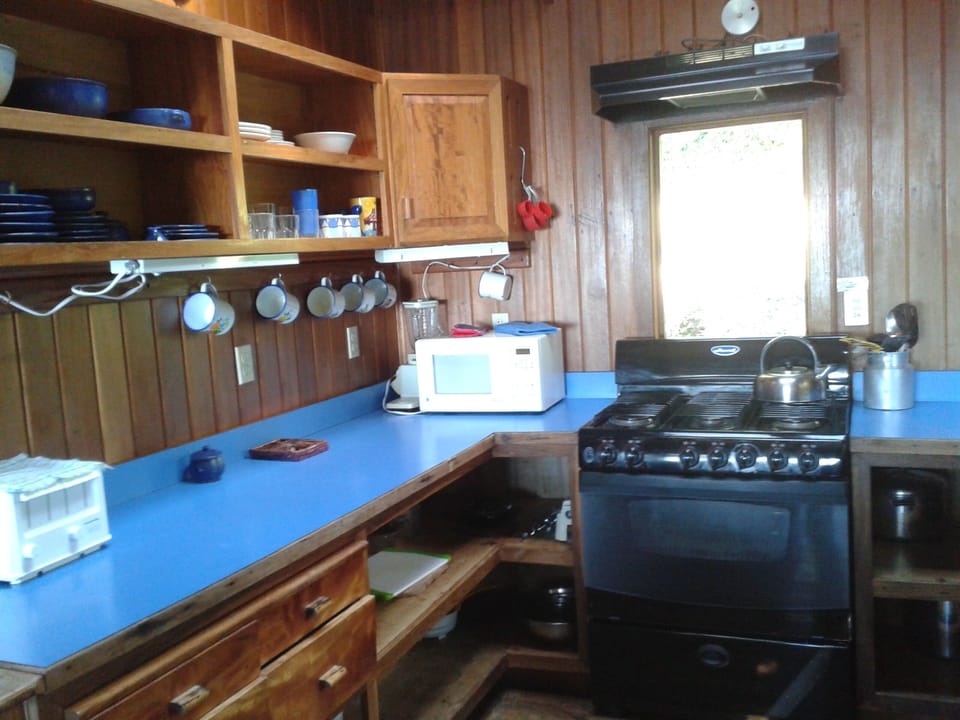 A well-equipped kitchen.