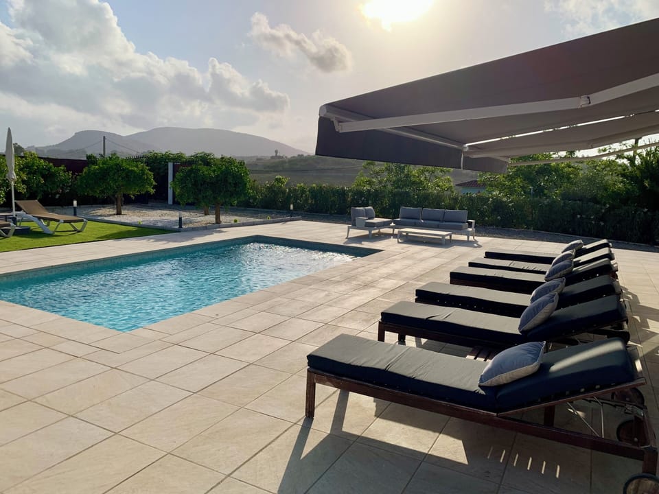 Mountain views from the pool area
