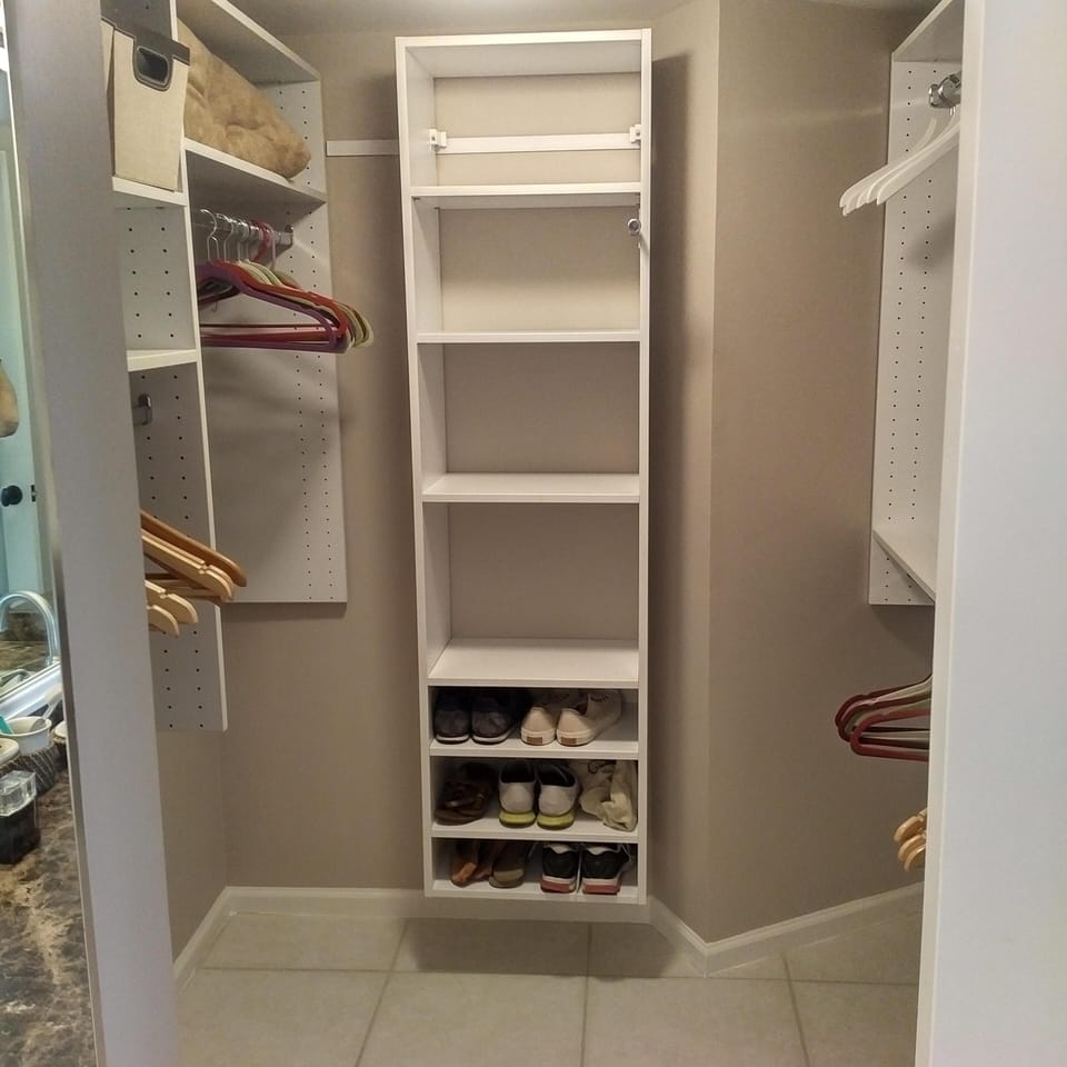 Primary bedroom's walk in closet.